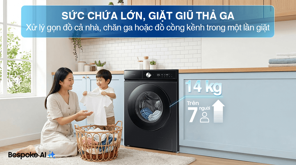 Máy giặt Samsung Bespoke AI Inverter 14 kg WW14BB944DGBSV – tính năng 2