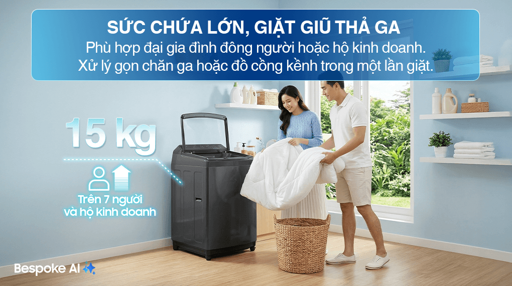 Máy giặt Samsung Inverter 15 kg WA80F15S5CSV – tính năng 2