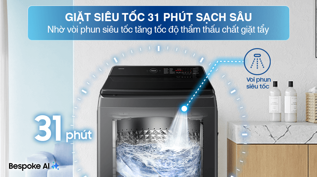 Máy giặt Samsung Inverter 15 kg WA80F15S5CSV – tính năng 5