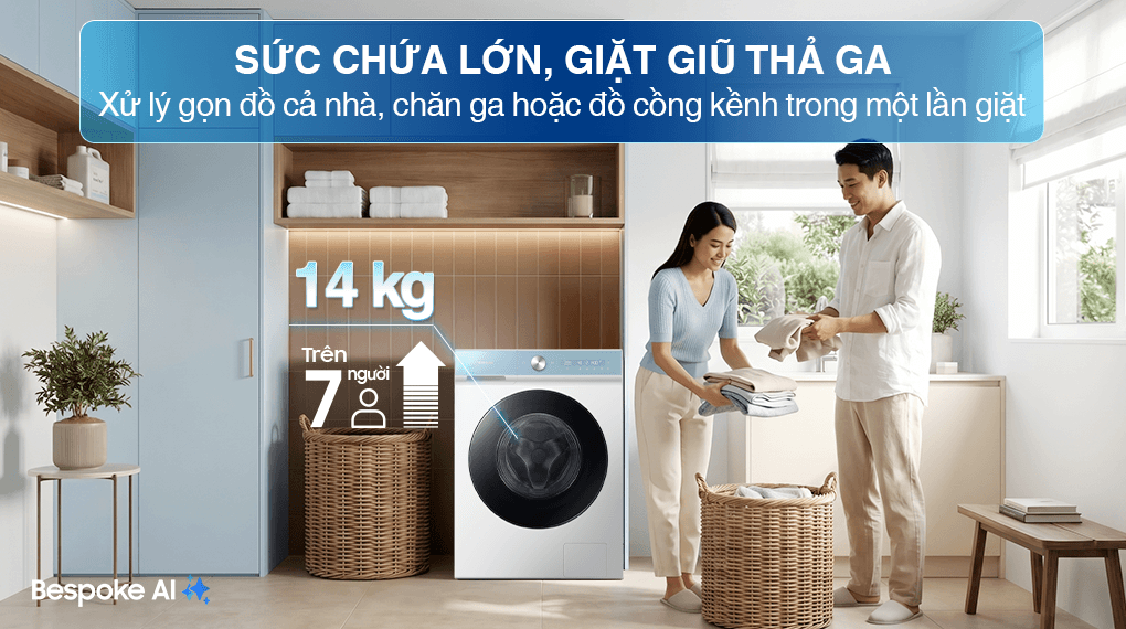 Máy giặt sấy Samsung Inverter 14/8 kg WD14BB944DGMSV – tính năng 2
