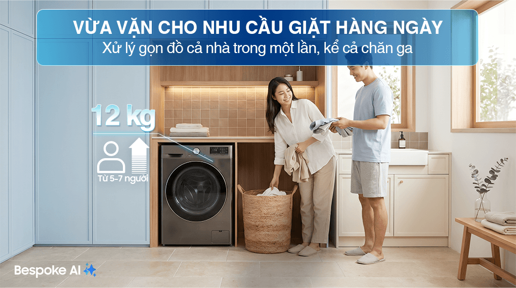 Máy giặt sấy Samsung Inverter Giặt 12/7 kg WD12DB7B85GBSV – tính năng 2