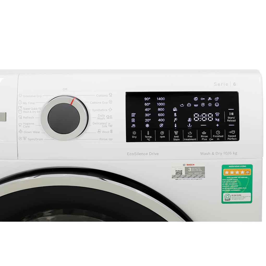Máy giặt sấy Bosch 10/6 kg WNA254U0SG Series 6 – hình 4