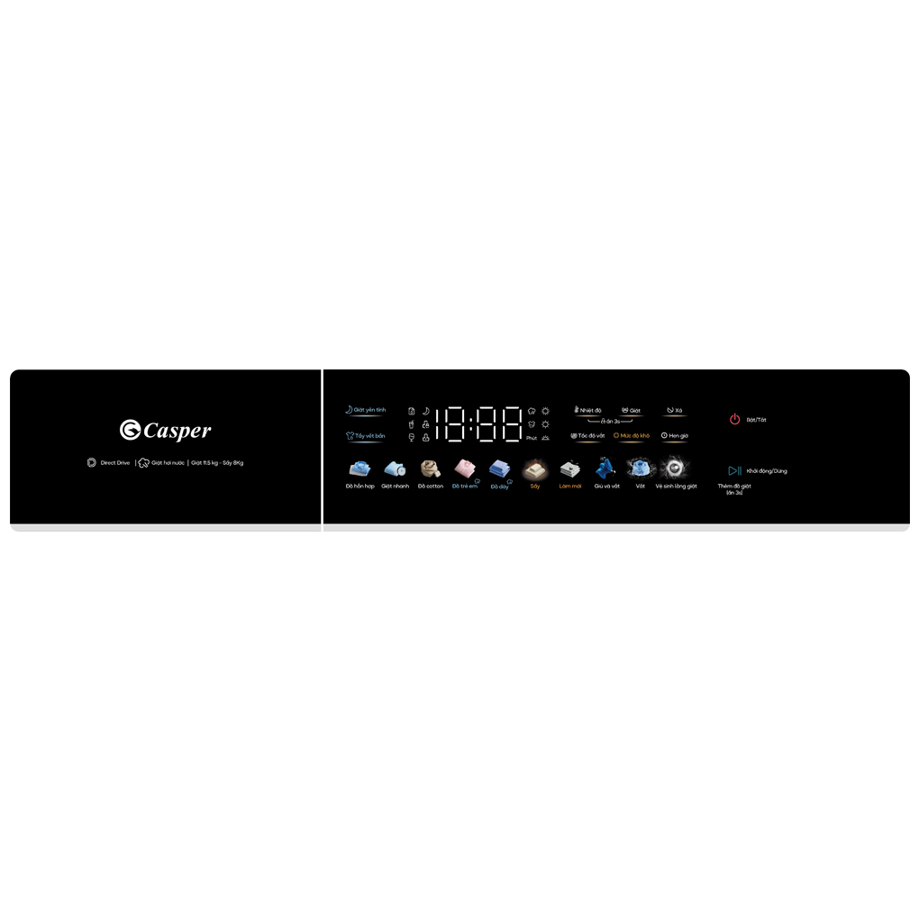 Máy giặt sấy Casper Inverter 11.5/8 kg WF-P115VGT11 ảnh 3