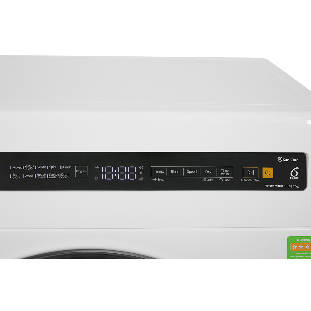Máy giặt sấy Whirlpool Inverter 10.5/7 kg WWEB10702FW – hình 5