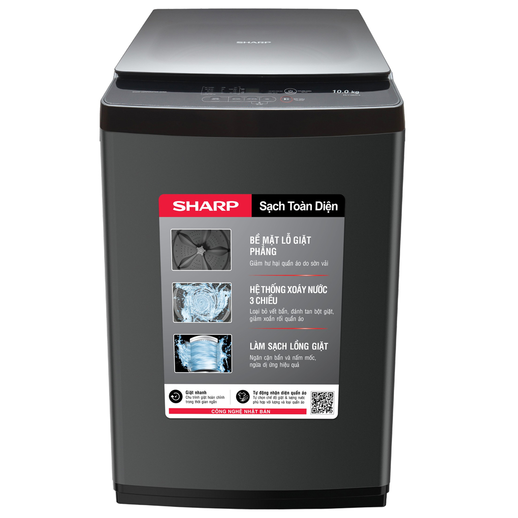 Máy giặt Sharp 10 kg ES-Y100HV-S