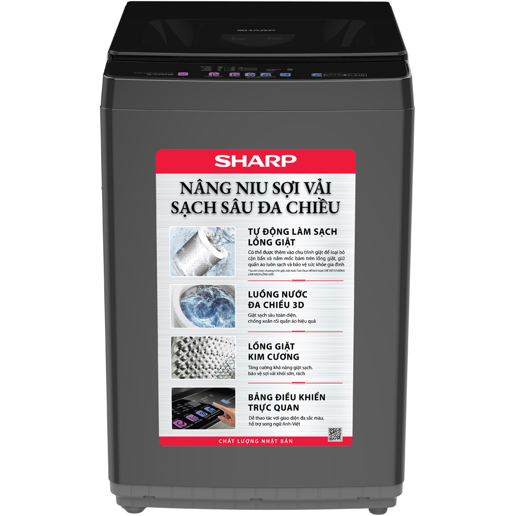 Máy giặt Sharp 12 kg ES-TN121EN-DG