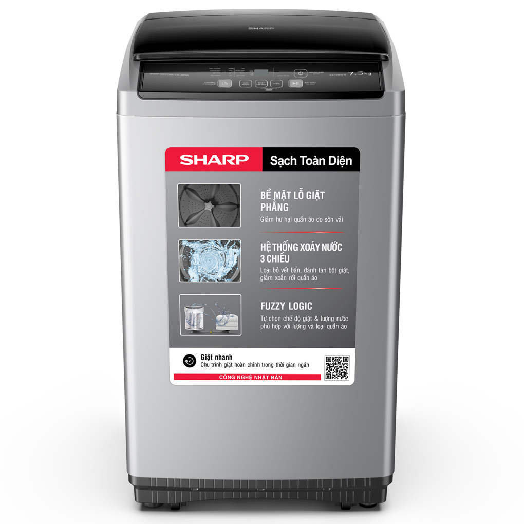 Máy giặt Sharp 7.5 kg ES-Y75HV-S